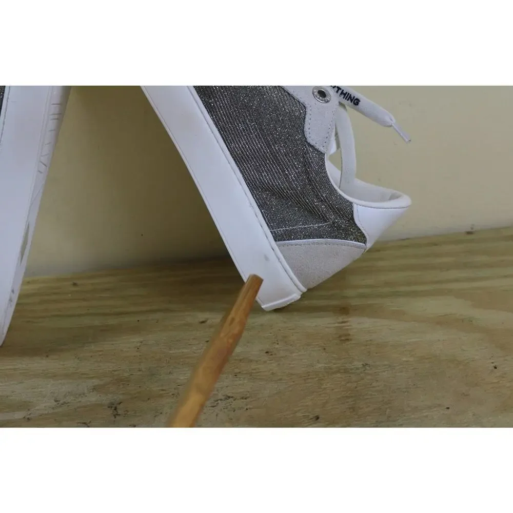 New Zadig & Voltaire Sneakers 38 White Leather Flash Sparkle Shoes - Picture 13 of 15